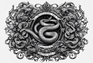 Bible verse: "Jesus replied "Behold, I give unto you power to tread on serpents and scorpions, and over all the power of the enemy: and nothing shall by any means hurt you"" tattoo idea