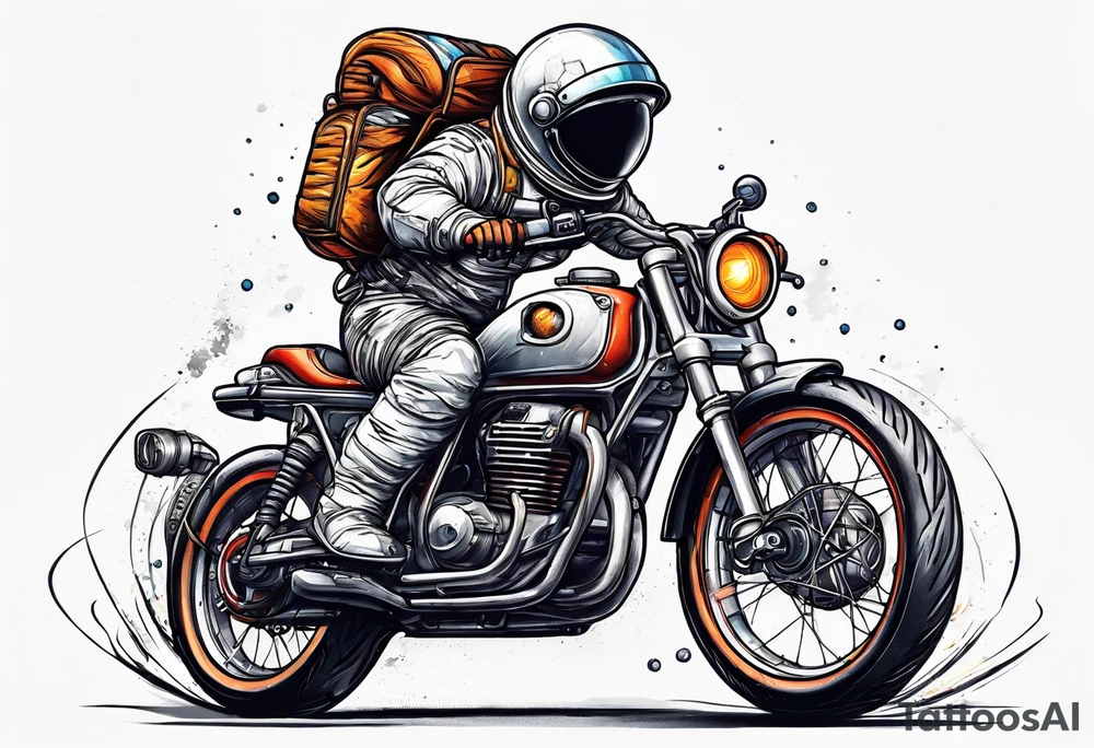 astronaut riding a bicycle tattoo idea
