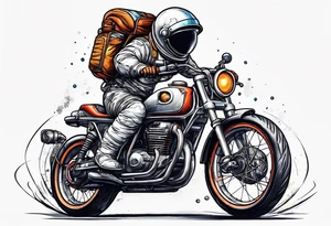 astronaut riding a bicycle tattoo idea