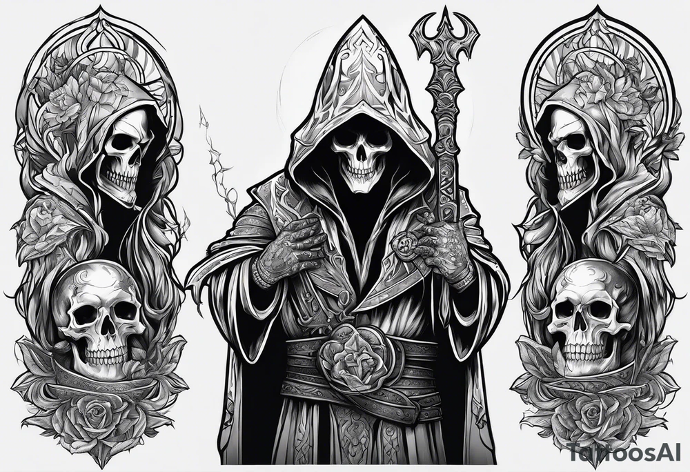 necromancer with Reaper tattoo idea