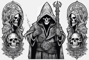 necromancer with Reaper tattoo idea