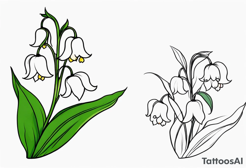 Neo traditional lily of the valley tattoo idea