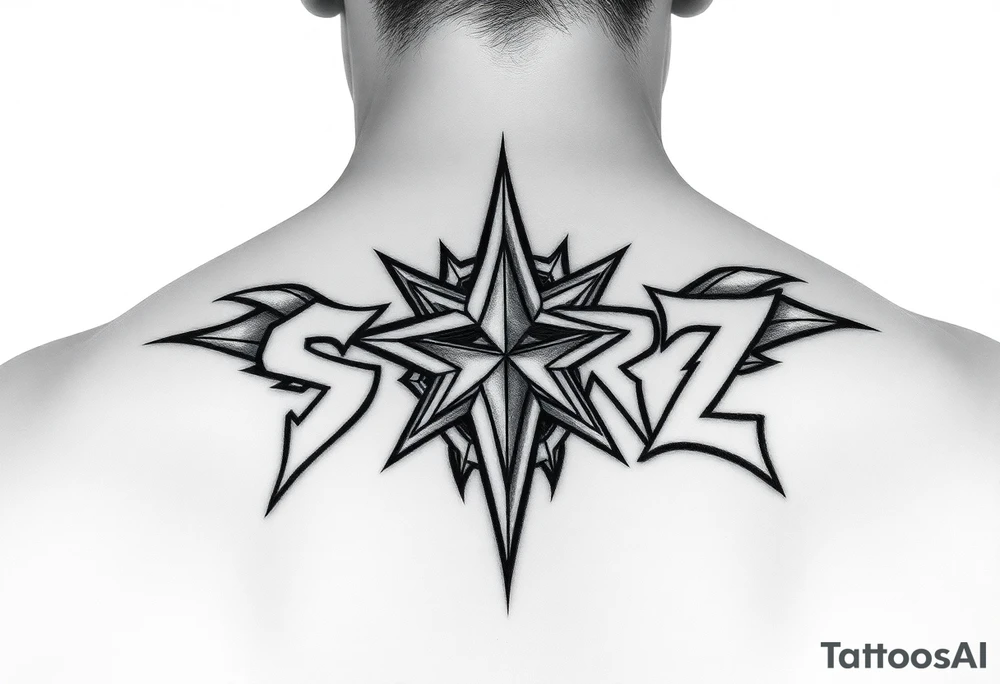 Edgy cybersigilism “Starz” tattoo idea