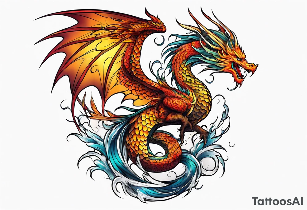 phoenix and a dragon tattoo idea