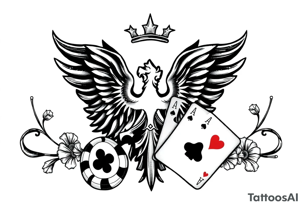 Poland symbol and poker cards Add casino money to it. tattoo idea