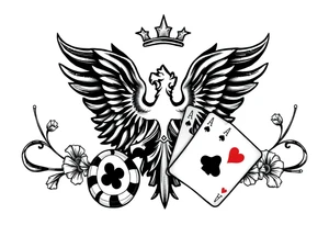 Poland symbol and poker cards Add casino money to it. tattoo idea