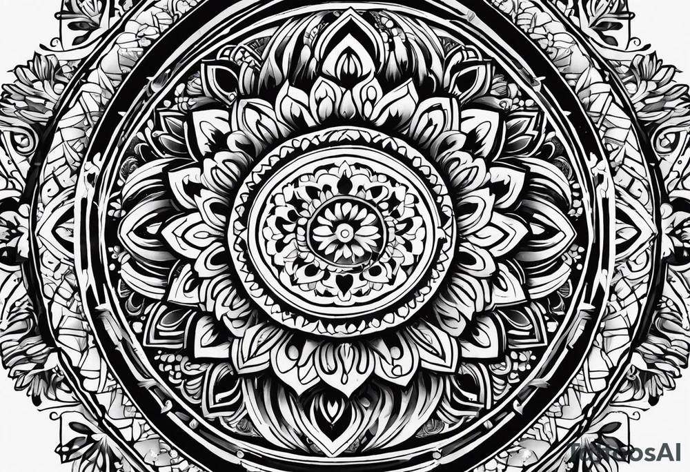 Mirrored style. Mexican mandala design minimalist fine line whimsical tattoo idea