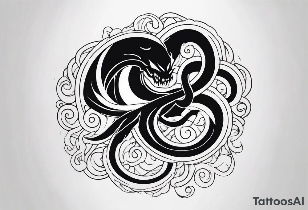 a tentacle shadow monster tattoo idea