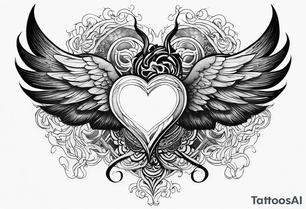 angelish devil heart/wings tattoo idea