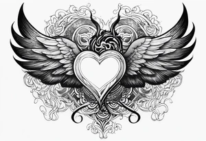 angelish devil heart/wings tattoo idea