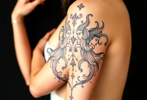 Asian, Gemini, twins tattoo idea