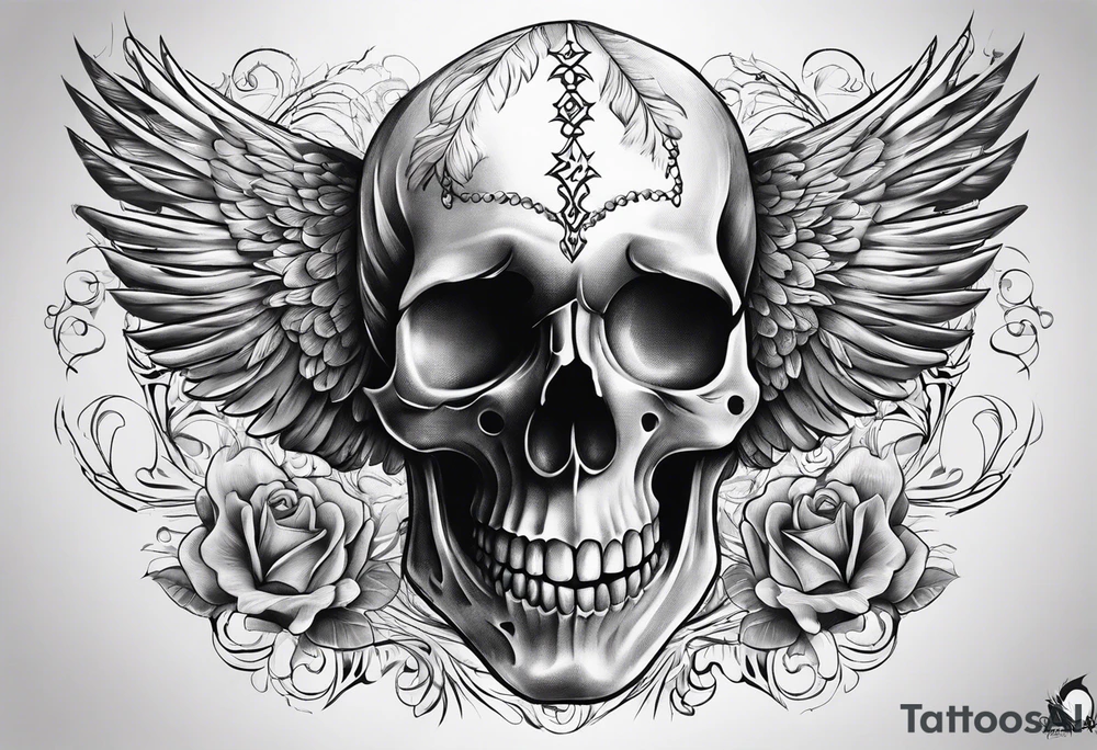 Dove pain hurt tears wrath skull tattoo idea