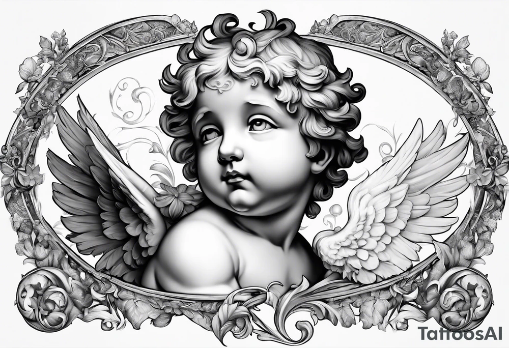 putto, no background tattoo idea