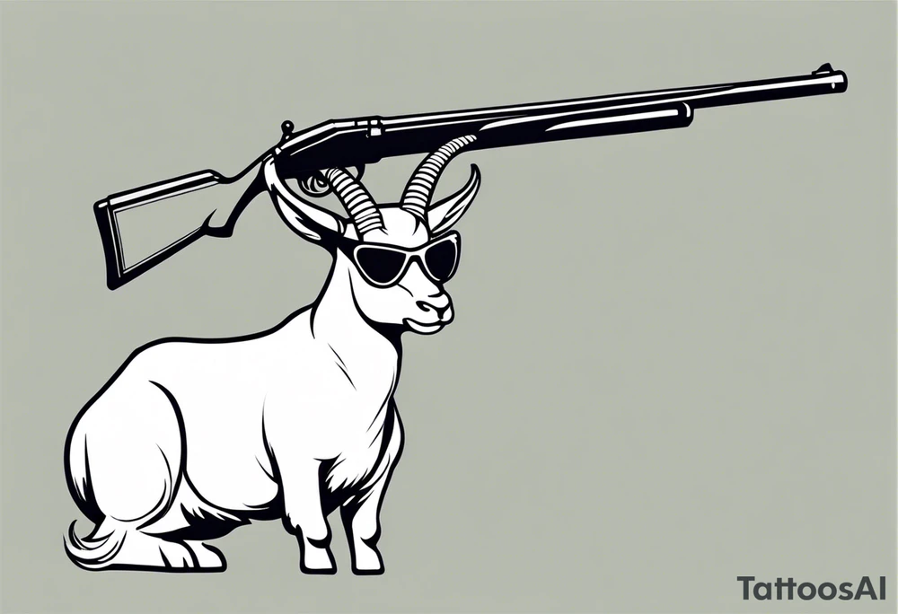 capricorn with sunglasses and a shotgun tattoo idea