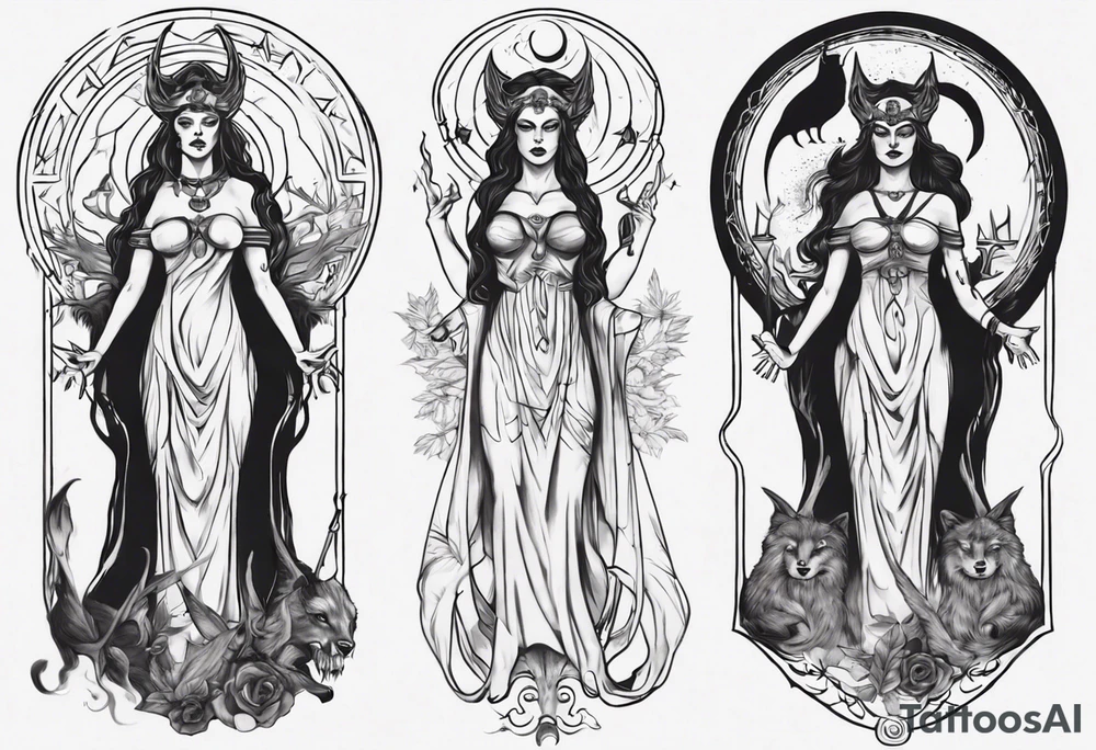 The High Priestesses. Hecate, Artemis and Selene. tattoo idea