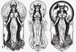The High Priestesses. Hecate, Artemis and Selene. tattoo idea