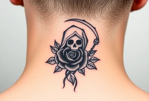 rose and grim reaper tattoo idea