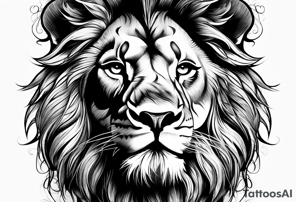 realistic laying lion tattoo idea