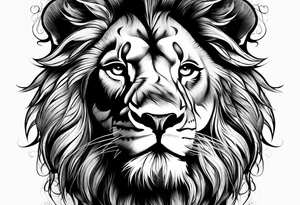 realistic laying lion tattoo idea