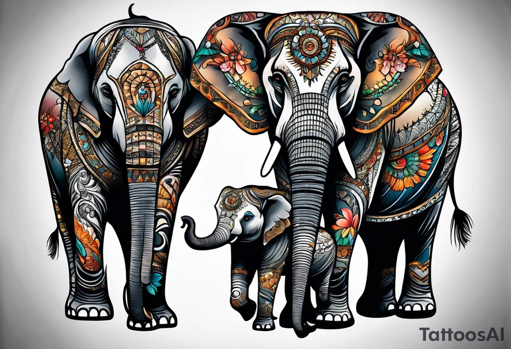 Elephant Family tattoo idea