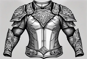Arm and chest armor for right arm only tattoo idea