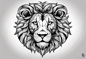 Lion with a heart in its mouth tattoo idea