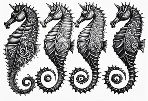 Under ocean seahorse tattoo idea