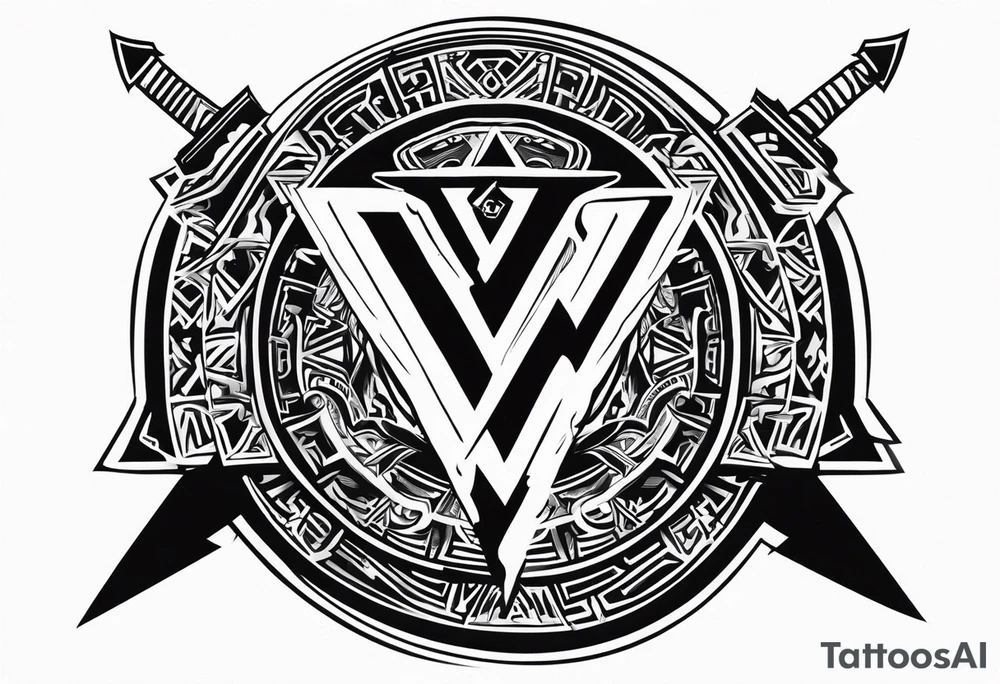 Valhalla shield sword valknut
shield sword tattoo idea