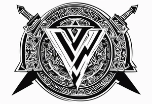 Valhalla  shield sword valknut 

 shield sword tattoo idea