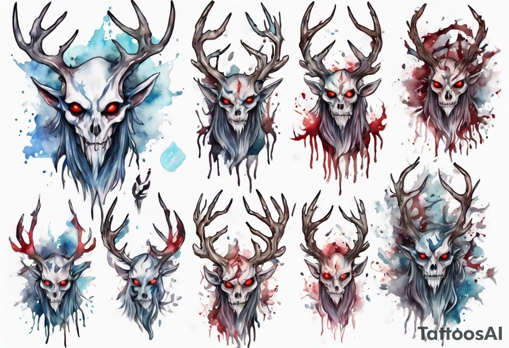 a humanoid 
wendigo tattoo idea