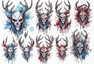 a humanoid 
wendigo tattoo idea