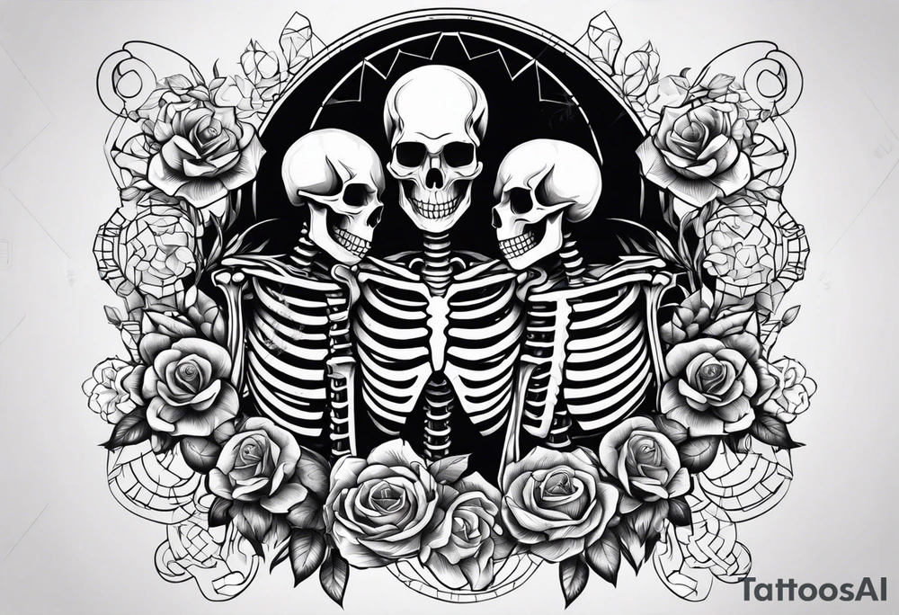 Skeletons holding hands tattoo idea