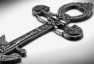 Simple skeleton key for him, incorporate the letter a tattoo idea