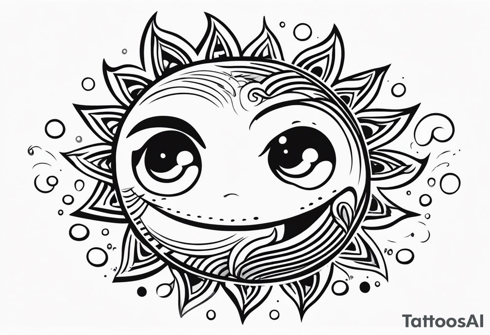 Sun with water at the bottom tattoo idea