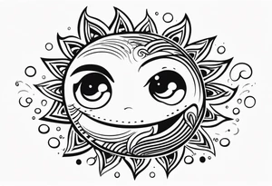 Sun with water at the bottom tattoo idea