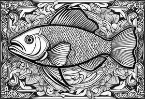 scale pattern with fish tattoo idea
