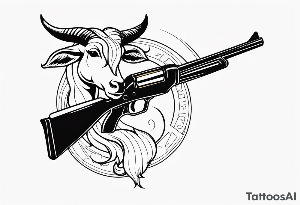 capricorn with sunglasses and shotgun tattoo idea