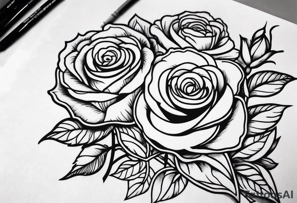 Roses and ornemental tattoo idea