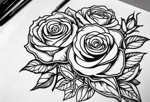 Roses and ornemental tattoo idea