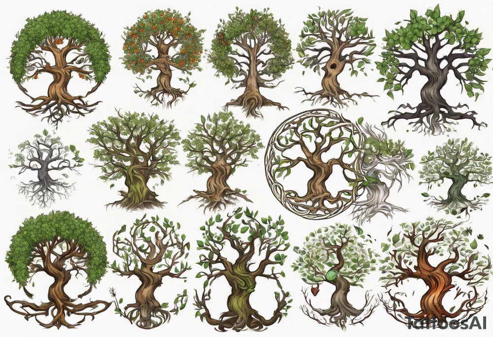 Yggdrasil sprouting branches that make a family tree tattoo idea