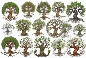 Yggdrasil sprouting branches that make a family tree tattoo idea