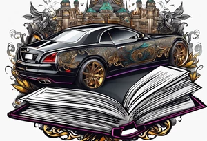 wraith coming out of a book tattoo idea