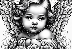 baby angel tattoo idea