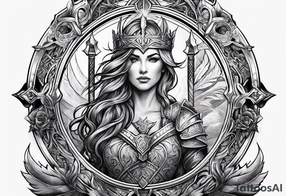 Valhalla sword shield mother tattoo idea