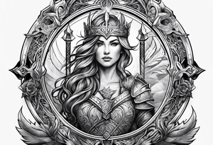 Valhalla sword shield mother tattoo idea