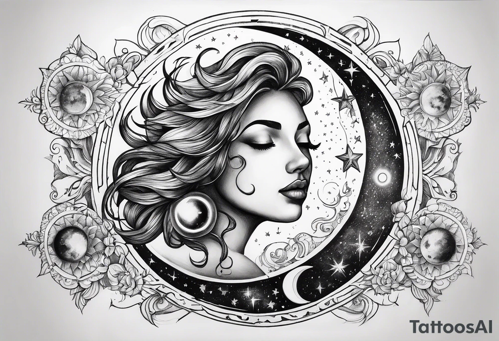 With all my heart and all my soul to the end of the universe To infinity and beyond.  sun and moon tattoo idea