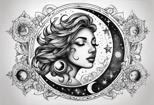 With all my heart and all my soul to the end of the universe To infinity and beyond.  sun and moon tattoo idea