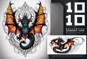 symetrical dragon tattoo idea
