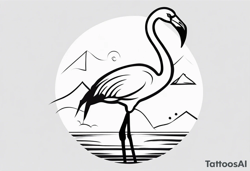 flamingo simple tattoo idea