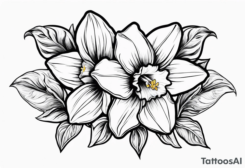 Daffodil birth flower chain tattoo idea